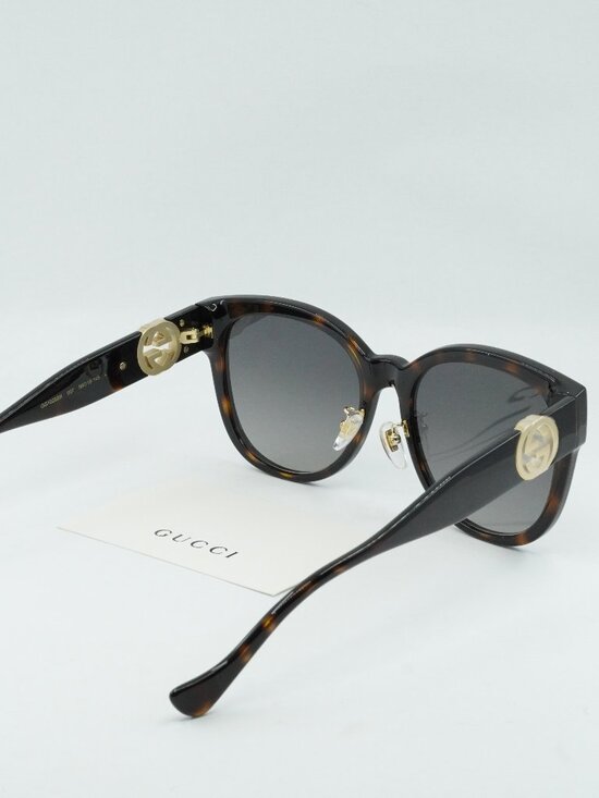 Gucci GG1028SK 007 Cat Eye Sunglasses - Havana / Grey main image 7